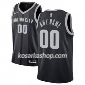 Dres Detroit Pistons Prilagođeni Nike 2018-19 City Edition Crna Plava Swingman